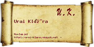 Urai Klára névjegykártya