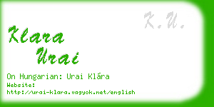 klara urai business card